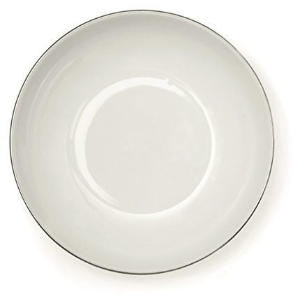 Excelsa Platinum talerz do zupy, porcelana, biały/krawędź Srebrny, 21 x 21 x 4 cm 49555