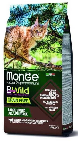 Monge BWild GF cat large breeds bawół 1,5kg