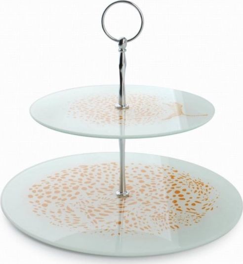 Mondex PATERA SZKLANA 2-POZIOMOWA 20/27cm LAMPART GOLD MONDEX HTBD1593 002B20