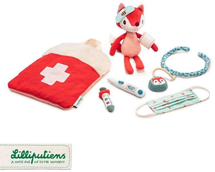 Lilliputiens Torba lekarska z przytulanką i 6 akcesoriami Lisiczka Alice 18 m+ solution-bc-7242-0