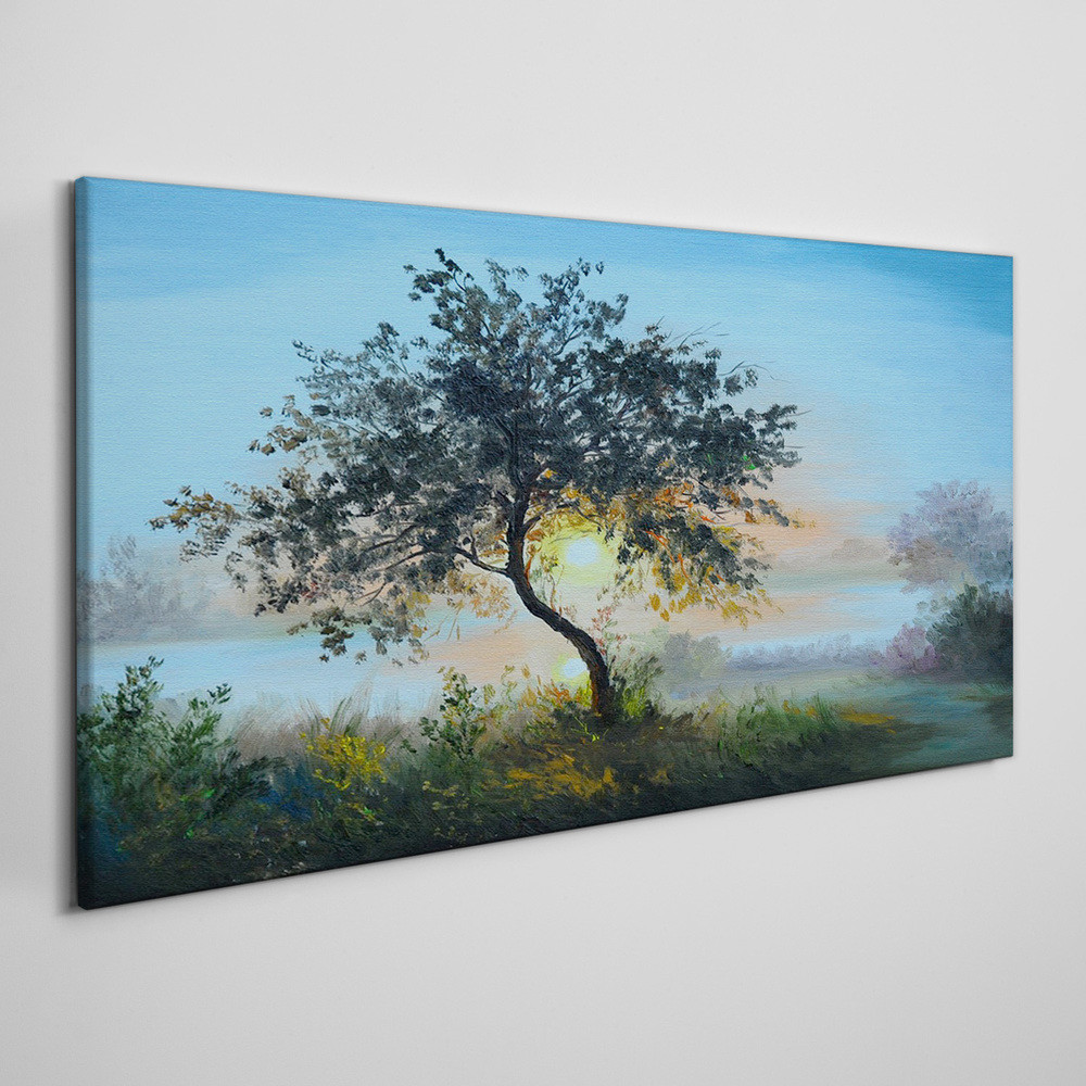 PL Coloray Obraz Canvas drzewo niebo woda słońce 100x50cm