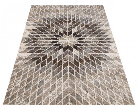 Beżowy prostokątny dywan we wzory Z3-F95