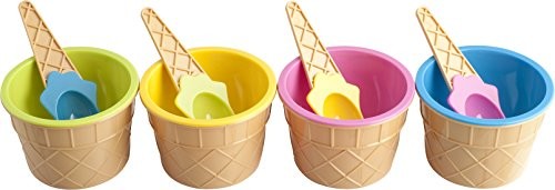 Home formaghiaccioli  zestaw składa się z 4 miseczek do lodu z łyżeczką, tworzywo sztuczne, wielokolorowy 8059100