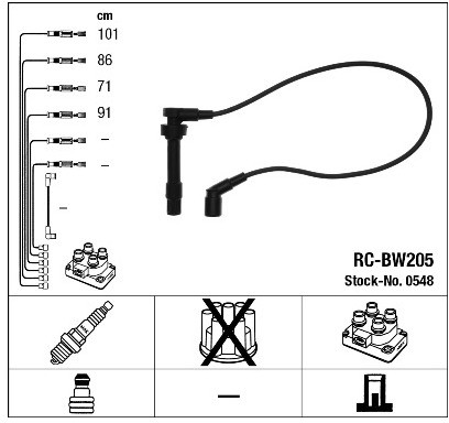 NGK Przewody zapłonowe - zestaw 0548