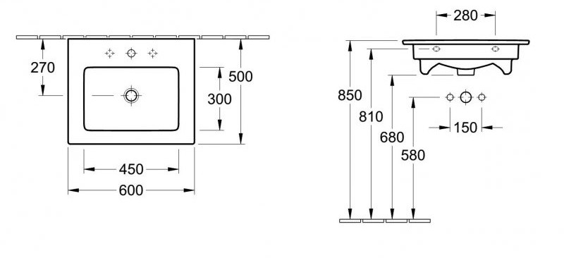 Villeroy & Boch Venticello 60x50 41246001