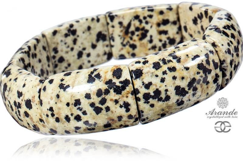 Arande JASPIS DALMATYŃSKI PIĘKNA BRANSOLETKA NATURALNA 701103