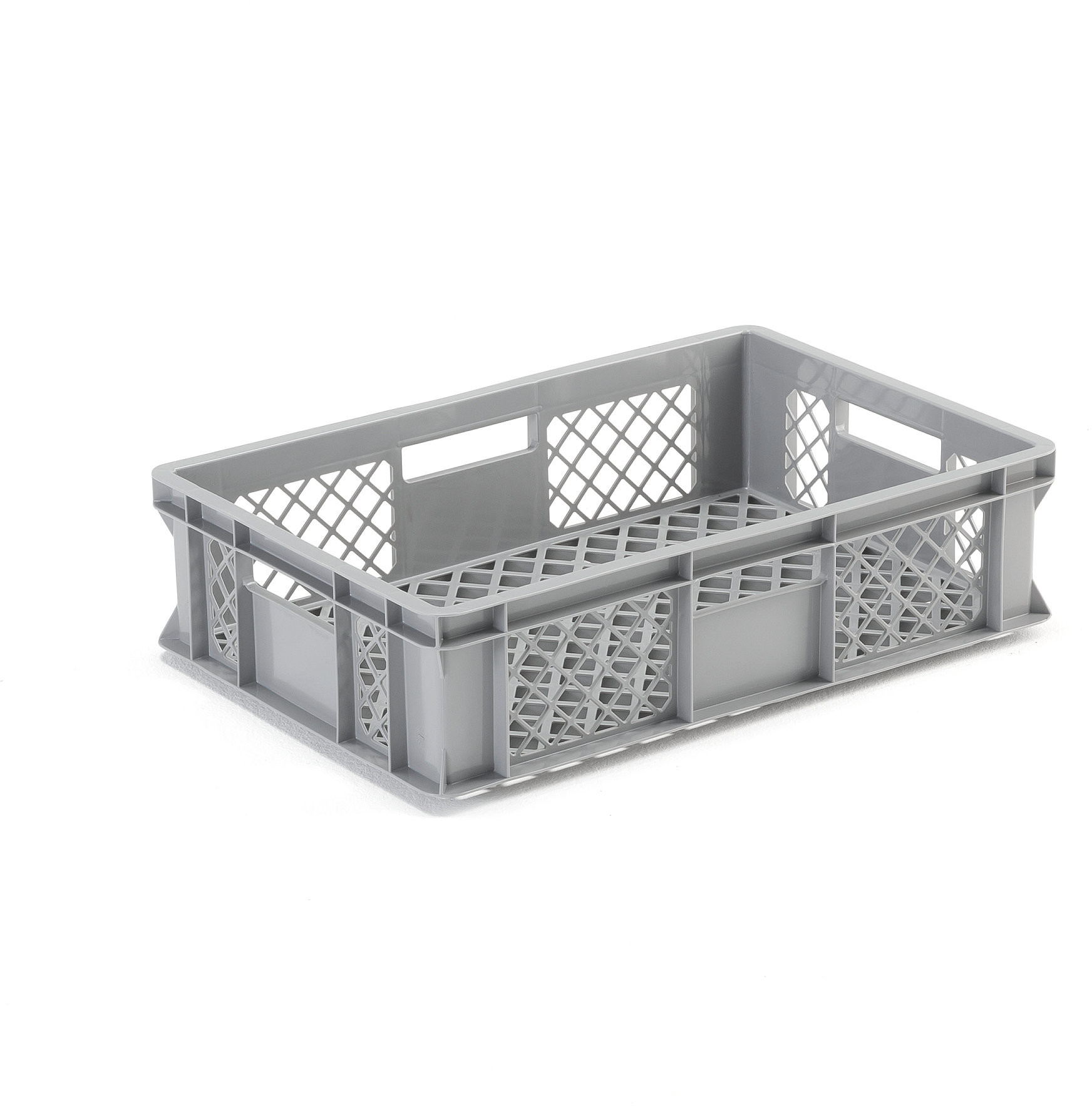 AJ Produkty Perforowana skrzynka plastikowa, szary, 600x400x150 mm