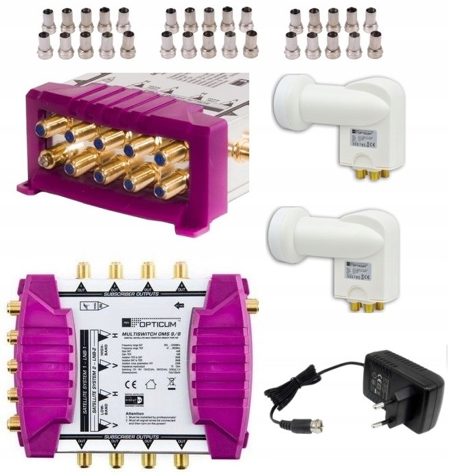 Opticum MultiSwitch 9/ 8 Wyjść 2x Quattro +30x F