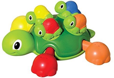TOMY Tomy żółw rodziny | kolorowa do kąpieli i DLD21 zabawka do wanny, Pool i basen | od 12 miesięcy T72097