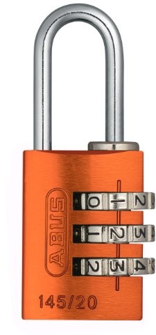 Abus ABUS 465703 kłódka na szyfr, aluminiowa, 145/20, kolor: pomarańczowy