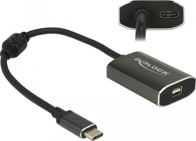 Delock Adapter USB KAB USB C &gt Adapter Mini Displayport Buchse DP-Alt Mode + 1 x USB Type-C PD 62990