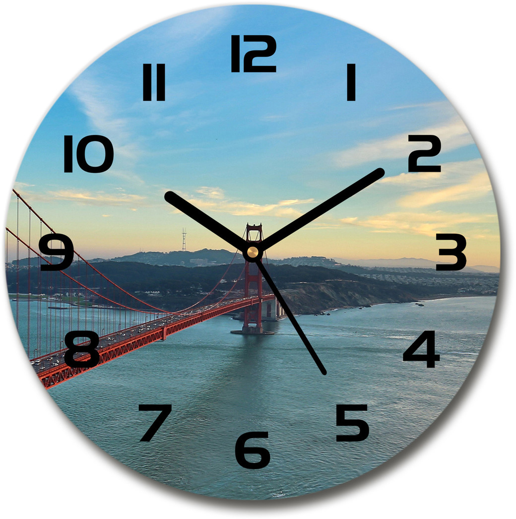Zegar szklany okrągły Most San Francisco