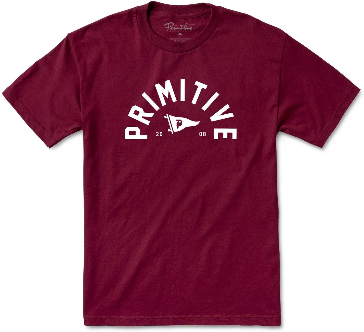PRIMITIVE t-shirt PRIMITIVE BIG ARCH DIRTY P PENNANT TEE Burgundy