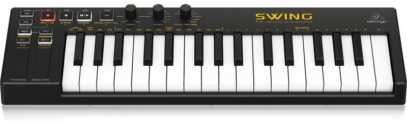 BEHRINGER SWING - klawiatura sterująca MIDI/USB z 64-krokowym polifonicznym sekwencerem, arpeggiatorem i trybem chords I Expresowa wysyłka I ...