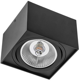 Spectrum CHLOE AR111 GU10 IP20 kwadratowa czarna ruchoma downlight SLIP005039