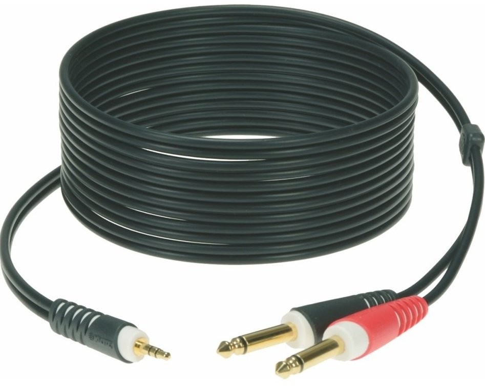 Klotz kabel Y 3,5mm jack / 2x 6,3mm jack 2m AY5-0200