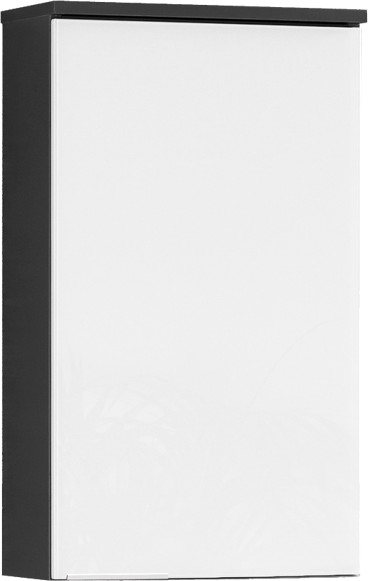 Fackelmann Szafka łazienkowa biało-czarna, 1-drzwiowa, 2 półki Kara 80903