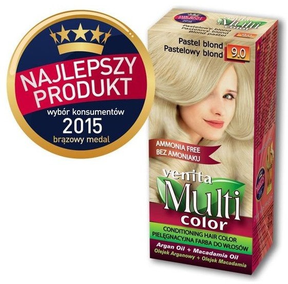 Venita Multi Color, farba do włosów, 9.0 Pastelowy Blond