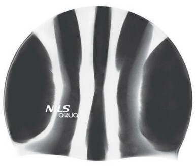 AQUA NILS Czepek NILS Zebra MI2 Czarno-biały