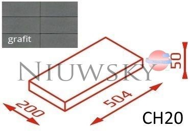 Joniec Daszek na murek CH20 50,4x20x5 grafit / Daszek na murek CH20 50,4x20x5 grafit /