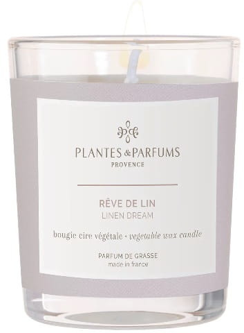 PLANTES&PARFUMS PROVENCE Świeca zapachowa perfumowana 75g - Linen Dream - Świeży Len 070039