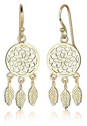 Elli kolczyki damskie ze srebra wysokiej próby 925, pozłacane