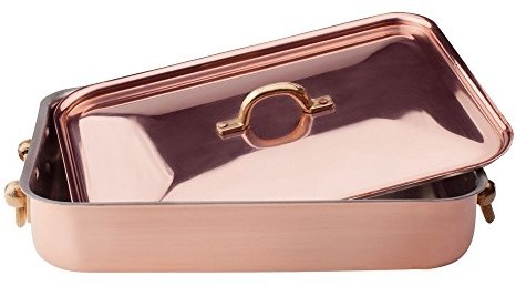 Pentole Agnelli pentole agnelli alcu150 °C32 naczynie do pieczenia i pokrywa-miedź ocynkowana, 32 x 23 cm ALCU150C32