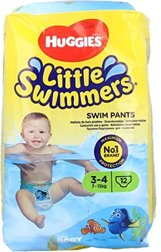 Huggies Little Swimmers jednorazowe pieluchy do pływania dla niemowląt i dzieci, rozmiar 3-4 (7-15 kg), 12 pieluch, uniseks
