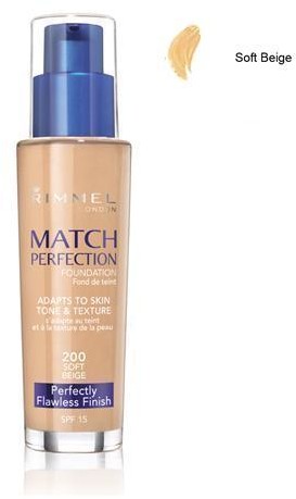 Rimmel Match Perfection SPF18 podkład dopasowujący się do cery 30ml 200 Soft Beige