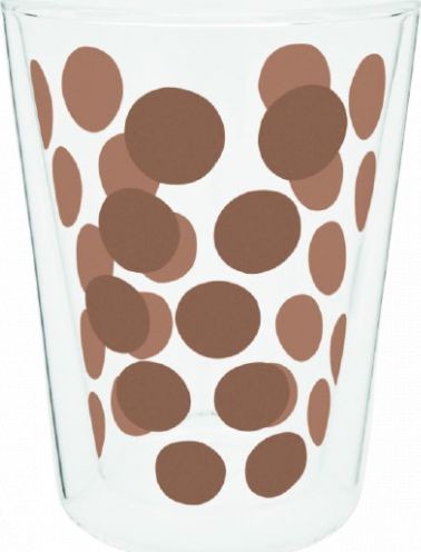 Zak! designs designs szklanka do herbaty Dot Dot dwuścienna 350 ml szklana miedziana twm_504117