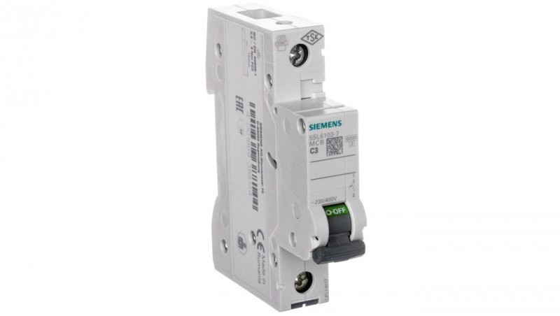 Siemens Wyłącznik nadprądowy 1P C 3A 6kA AC 5SL6103-7 5SL6103-7