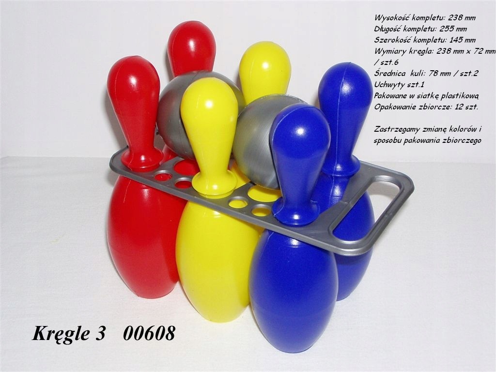 Kręgle Plastikowe 6 Kręgli + 2 Kule