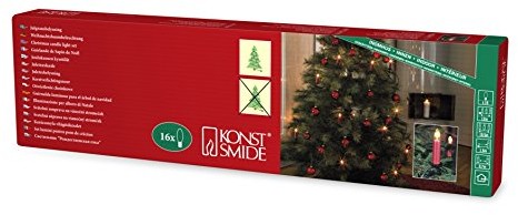 Konstsmide 1000  510 łańcuszek z drzewa z czerwonymi topb irnen/do użytku wewnątrz pomieszczeń (IP )/VDE/230 V wewnętrzny/One String/16 wyraźne żarówki/przewód zielony 1000-510
