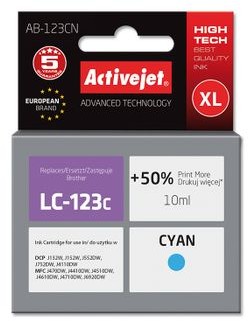 ActiveJet Tusz AB-123CN zamiennik do drukarki Brother LC123 cyan AB-123CN