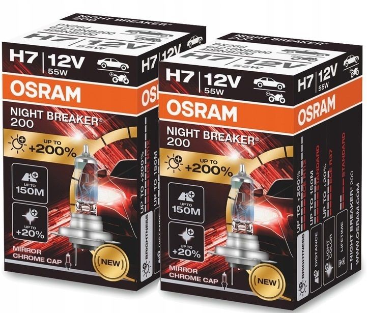 OSRAM żarówki H7 Night Breaker Laser +200%