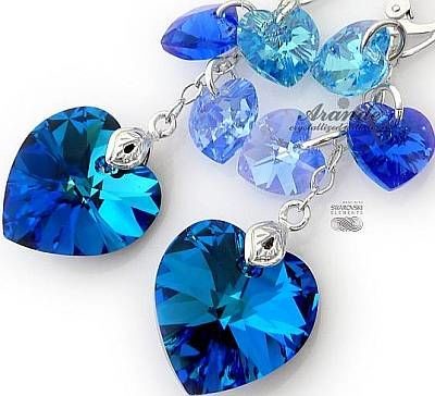 Swarovski Arande Kolczyki Sapphire Blue Srebro Certyfikat 2330242700