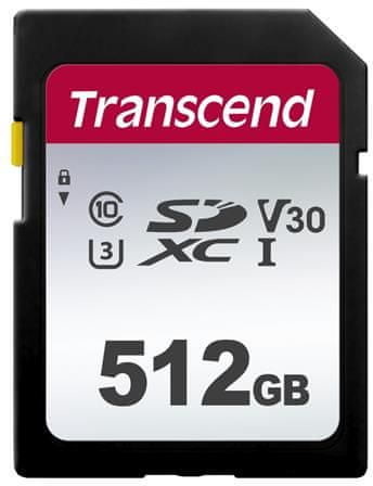 Transcend karta pamięci SDXC 512GB 300S Class 10) UHS I U3 V30 TS512GSDC300S)