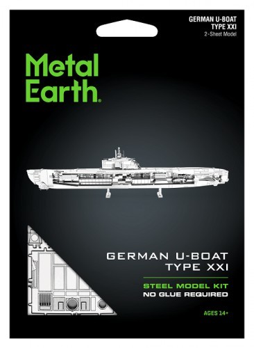 Metal Earth Fascinations German U-boot Type XXI Uboot Metalowy Model Do Składania