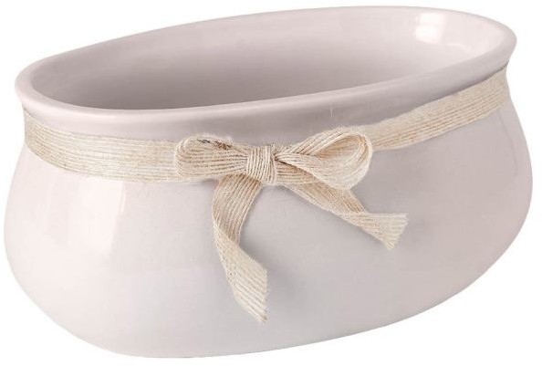 Osłonka doniczki ze wstążką 18 cm różowa 02.590.18