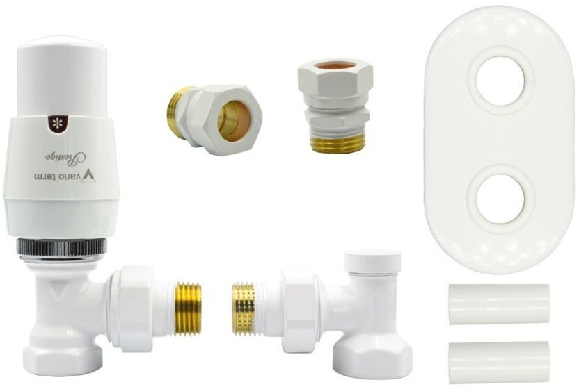 Varioterm Zawór termostatyczny ELEGANT kątowy All in One - biały mat miedziana - CU 15 mm rozeta owalna 1szt AELGS0221C/FK(Cu)PO