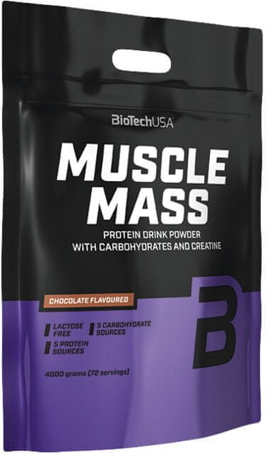 BioTech Muscle Mass 4000 g truskawka