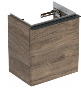 GEBERIT 502.301.JR.1 Szafka pod umywalkę kompaktową iCon z jednymi drzwiami 37 cm x 41,5 cm x 27,9 cm orzech hickory melaminowa struktura drewna lava matowy