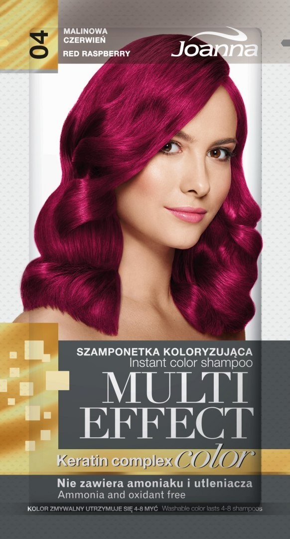 Joanna Multi Effect Color Keratin Complex Szamponetka 04 Malinowa Czerwień 35g 73995