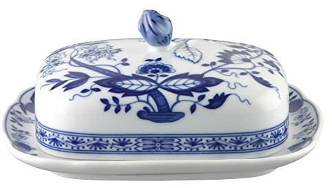 Hutschenreuther 02001  720002  15169 wzór CEBULOWY maselnicy, 250 G, niebieski 02001-720002-15169
