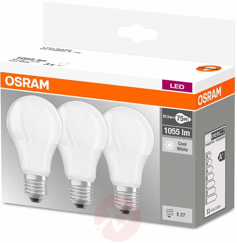 Osram Żarówka LED E27 10,5W, uniwersalna biel, 3 szt.