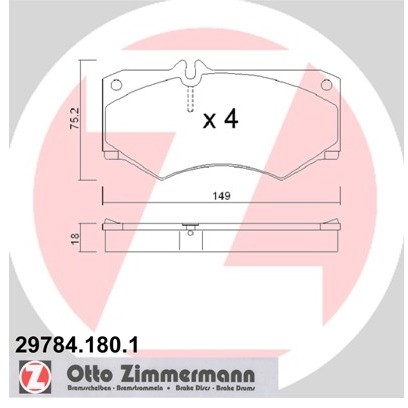 ZIMMERMANN Zestaw klocków hamulcowych, hamulce tarczowe 29784.180.1