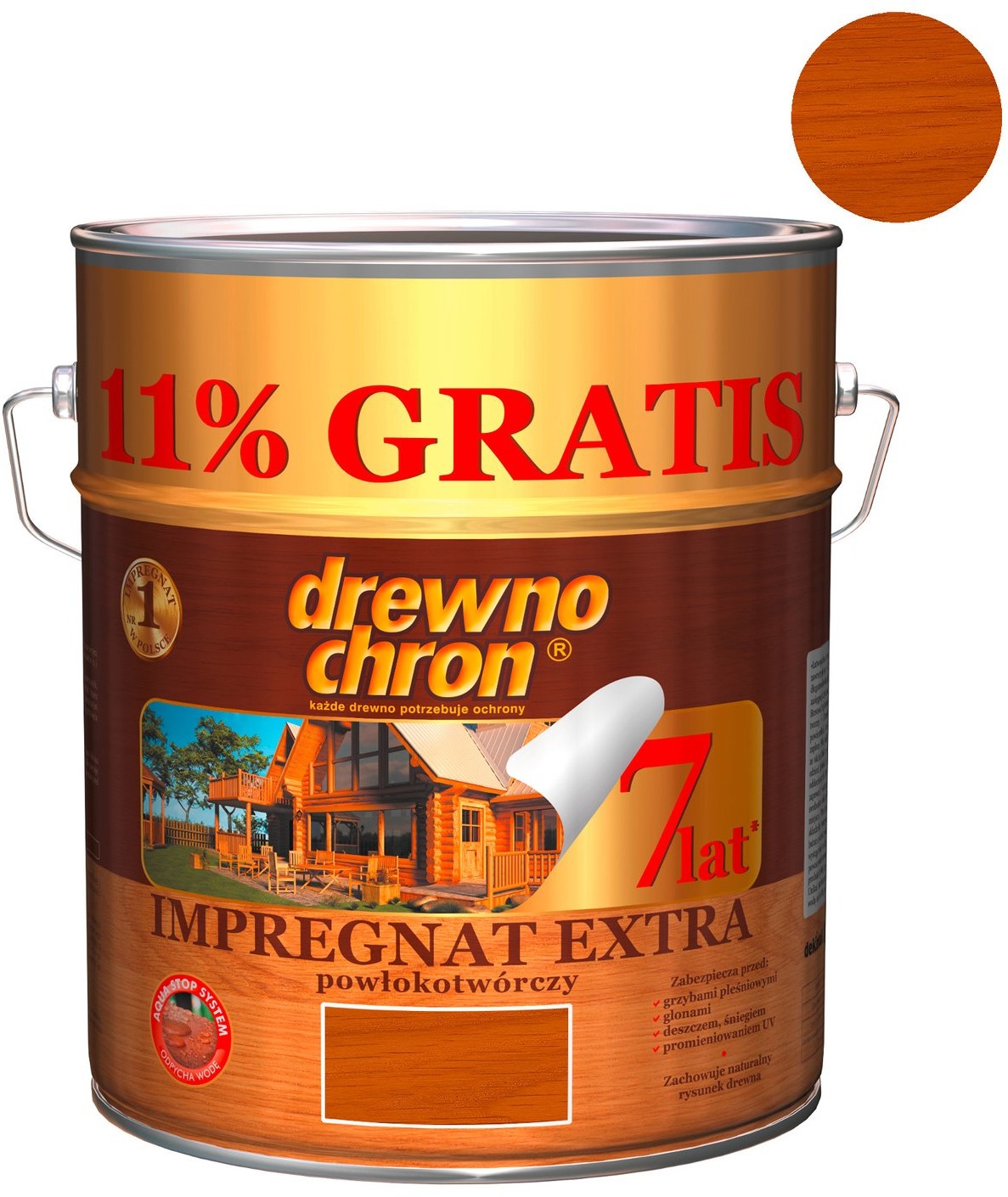 Drewnochron Impregnat Extra powłokotwórczy 11 proc. GRATIS dąb 10 l
