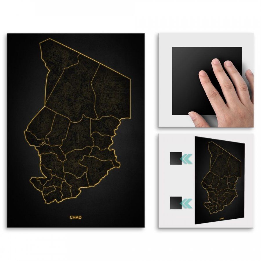 Pix4home Plakat metalowy Mapa City Lights Czad L POS-L-04236