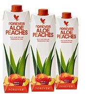 Forever Living Products Forever Aloe Peaches - nektar z miąższem z liści aloesu o smaku brzoskwiniowym, Zestaw 3 x 1l