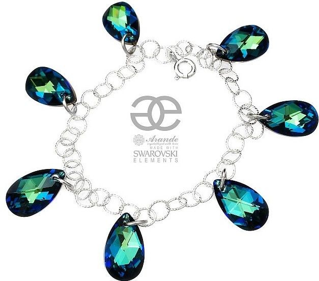 Swarovski Arande Piękna Bransoletka BERMUDA BLUE SREBRO 4700980317